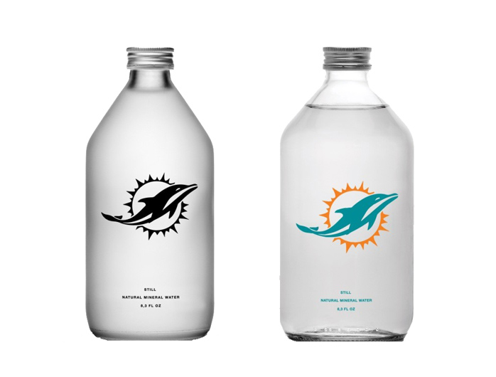 Miami Dolphins Black/White custom bottle design 