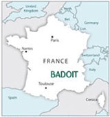 Map of source of Badoit, France