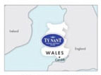 Map of source of TŶ Nant, Wales - UK