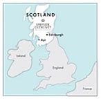 Map of source of Speyside Glenlivet, Scotland
